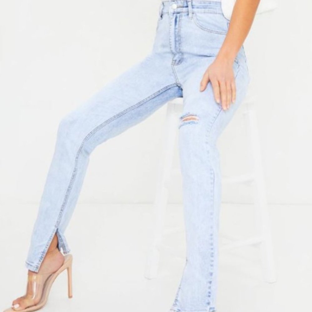 PLT Vintage Style Split Hem High Waisted Jeans 2 P